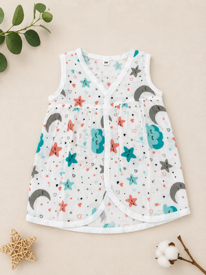Premium Kids Frock sleeveless White ( Pack of 3)