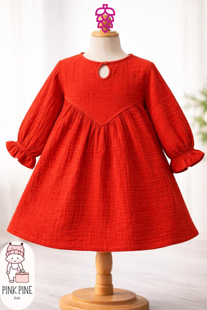 Girls Rust Orange Frock