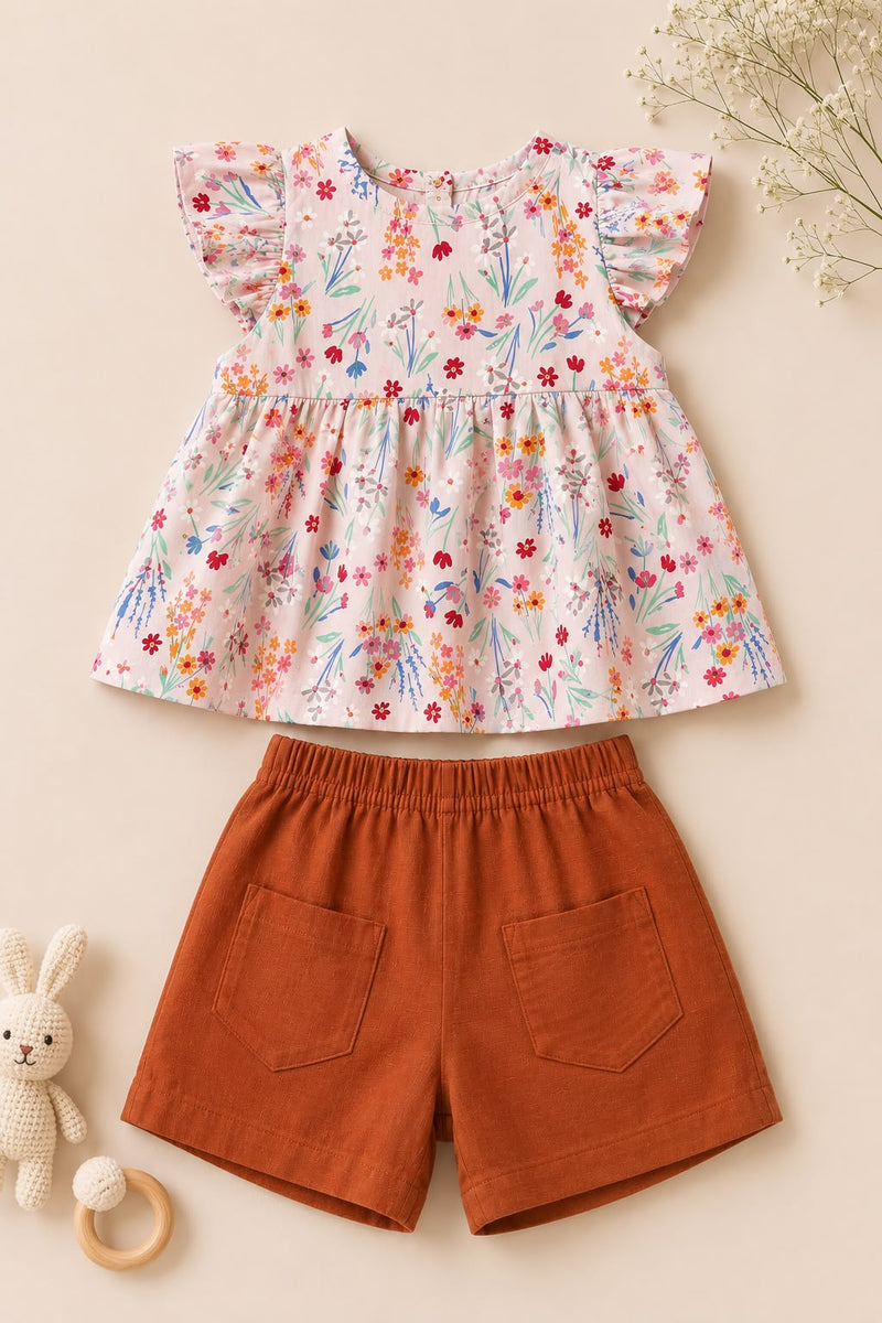 Girls Orange Shorts