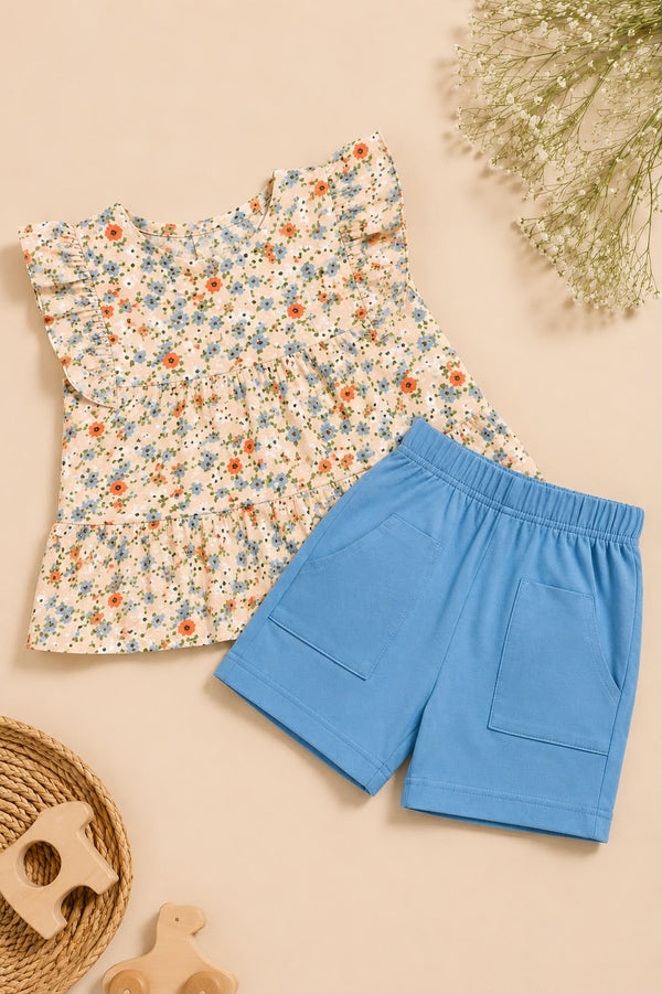 Girls Sky Blue Shorts