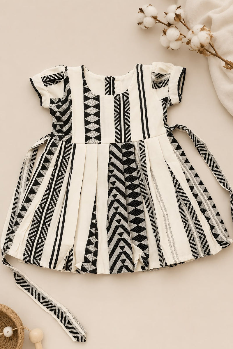 Girls Stripes Black White