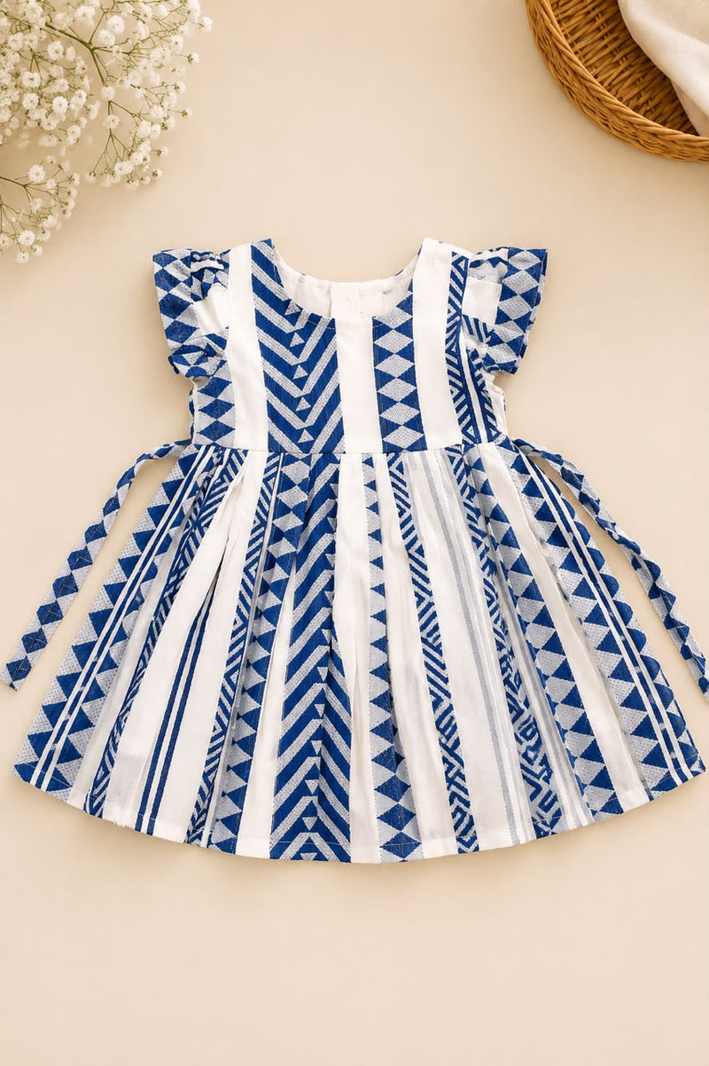 Girls Stripes Blue White
